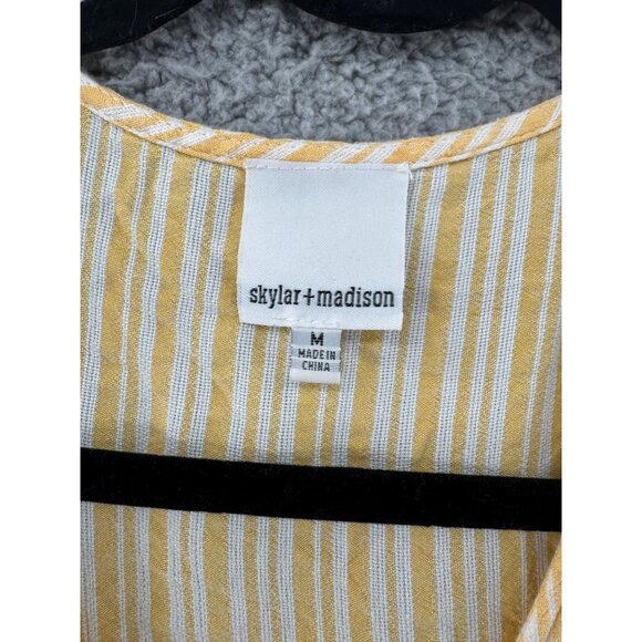 Skylar + Madison Yellow & White Striped Romper Size M - Picture 5 of 9